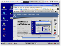 Friedlich vereinigt: Konqueror auf dem Windows98 Desktop